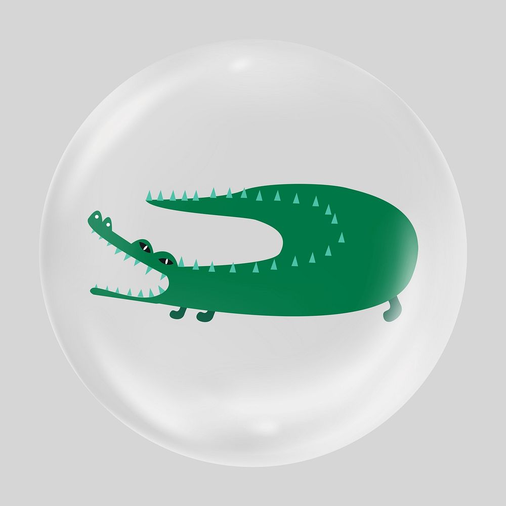 Crocodile illustration clear bubble element design
