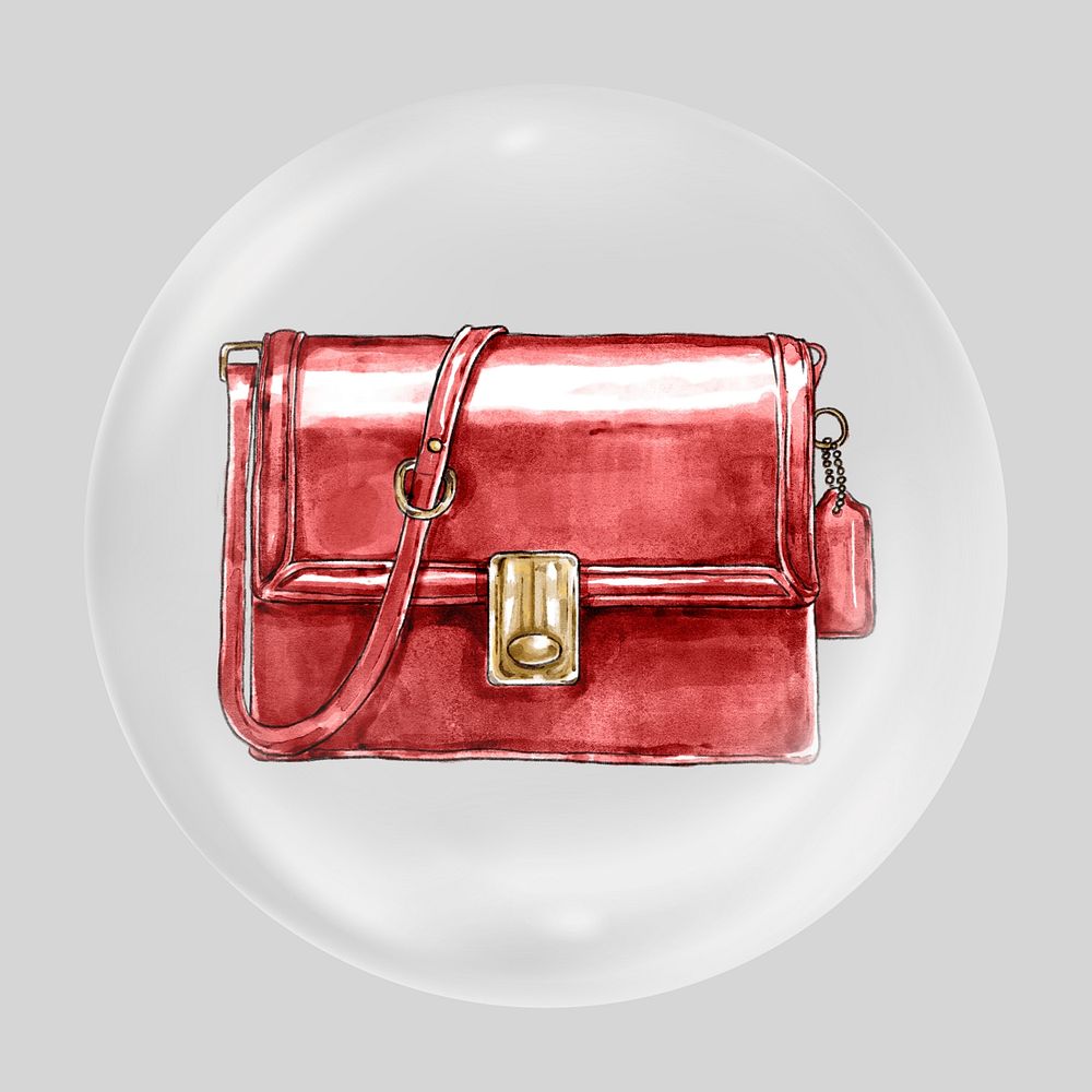 Luxurious bag illustration clear bubble element design