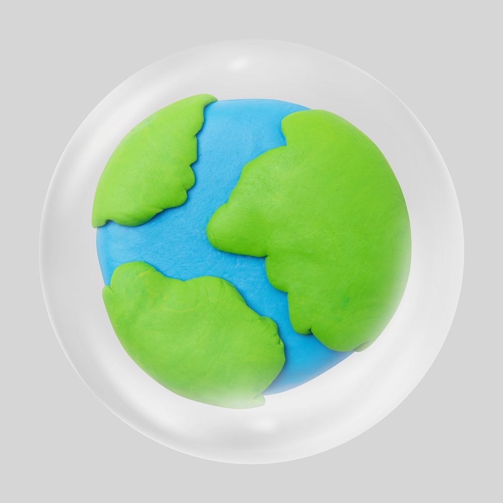 Clay globe clear bubble element design