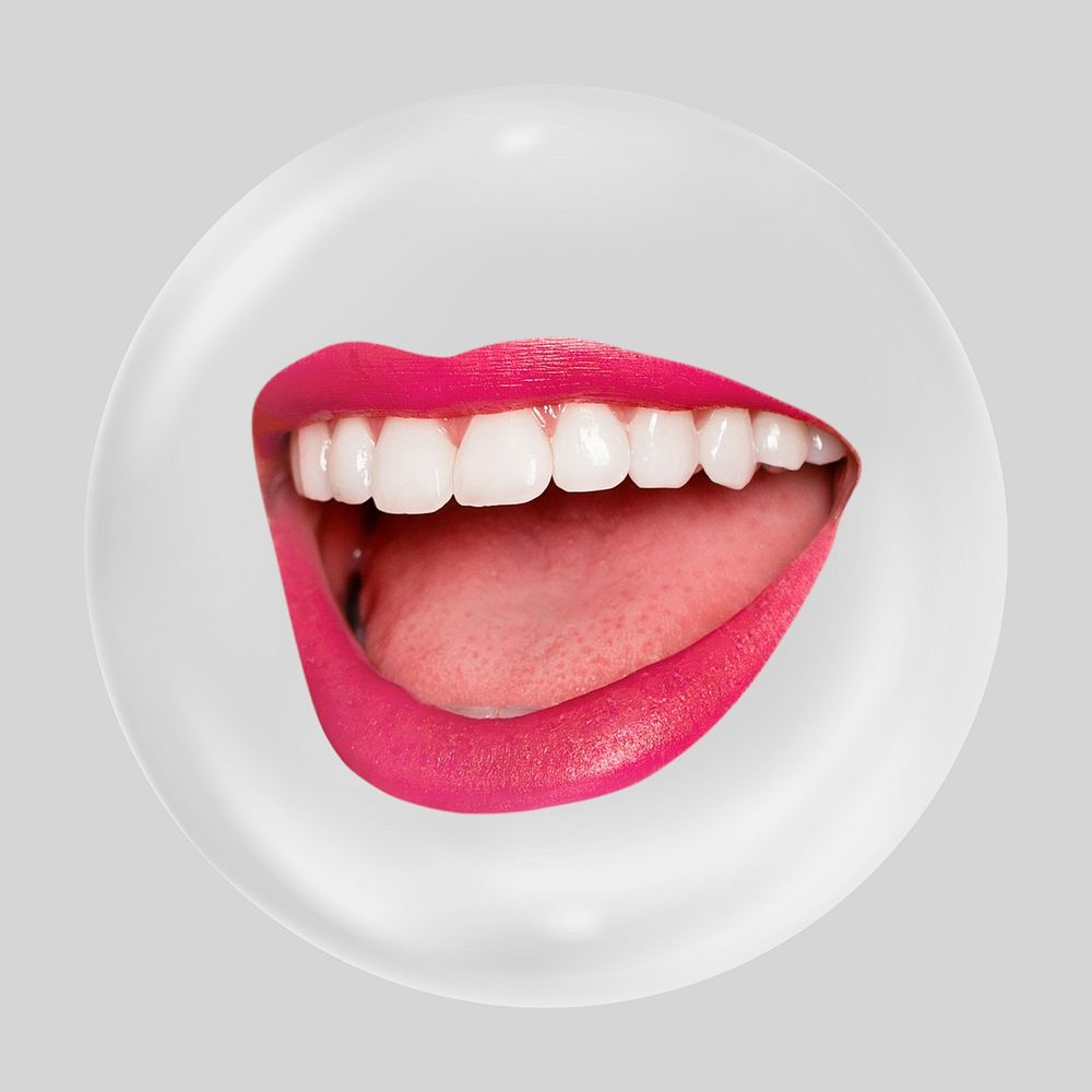 Smiling mouth clear bubble element design