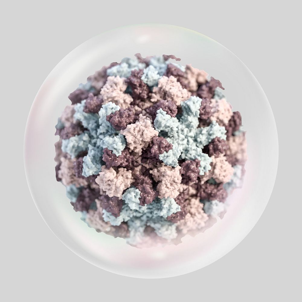3D virus bubble effect collage element