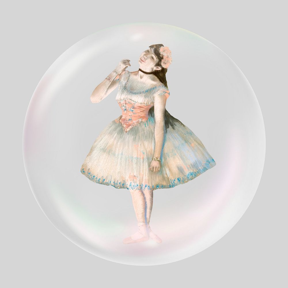 Ballerina bubble effect collage element