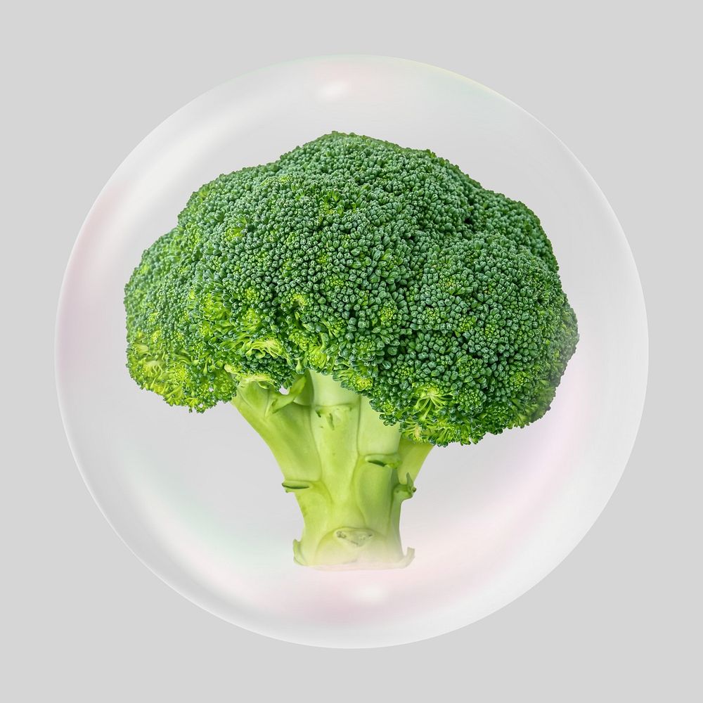 Broccoli bubble effect collage element