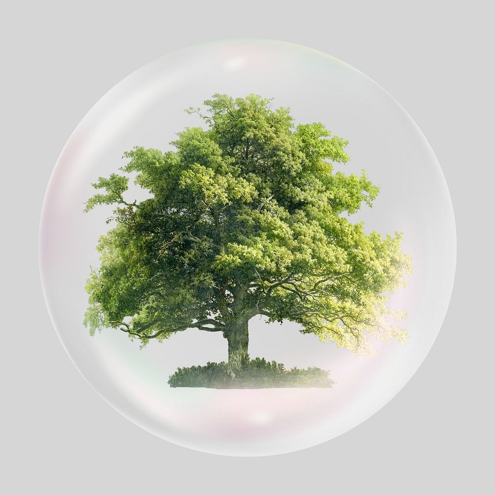 Environmental conservation bubble effect collage element
