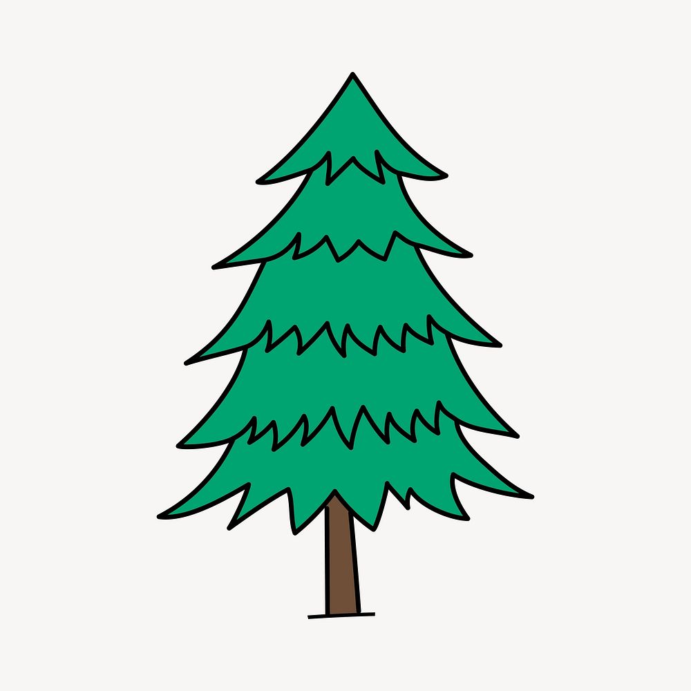 Undecorated Christmas tree illustration vector