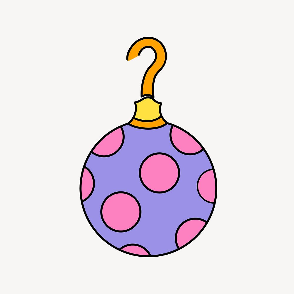 Purple Christmas ornament illustration vector