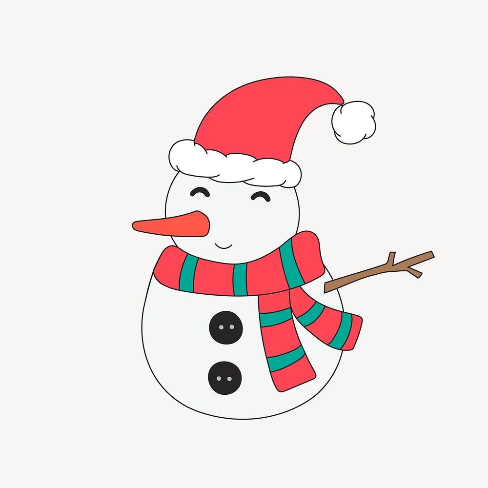 Happy snowman illustration vector