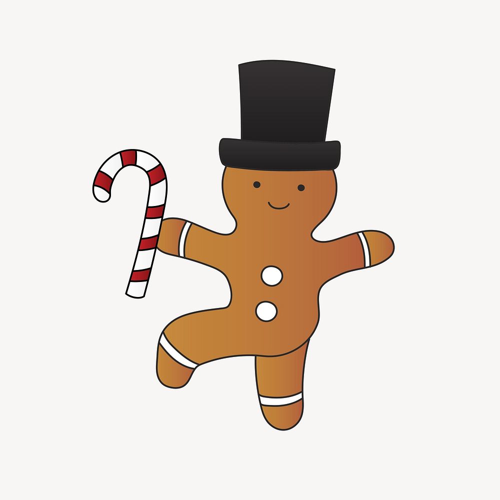 Dancing gingerbread illustration vector