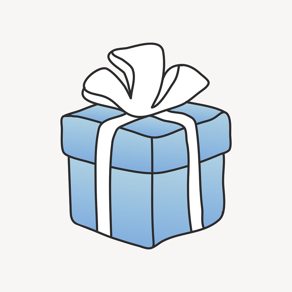 Blue gift box illustration vector