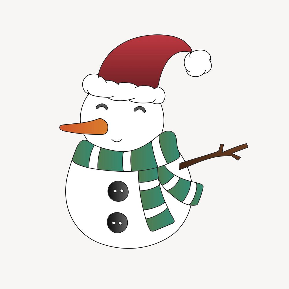 Happy snowman illustration vector