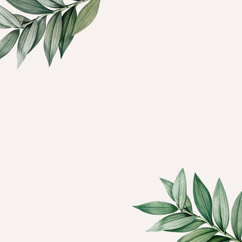 Leaf border beige background