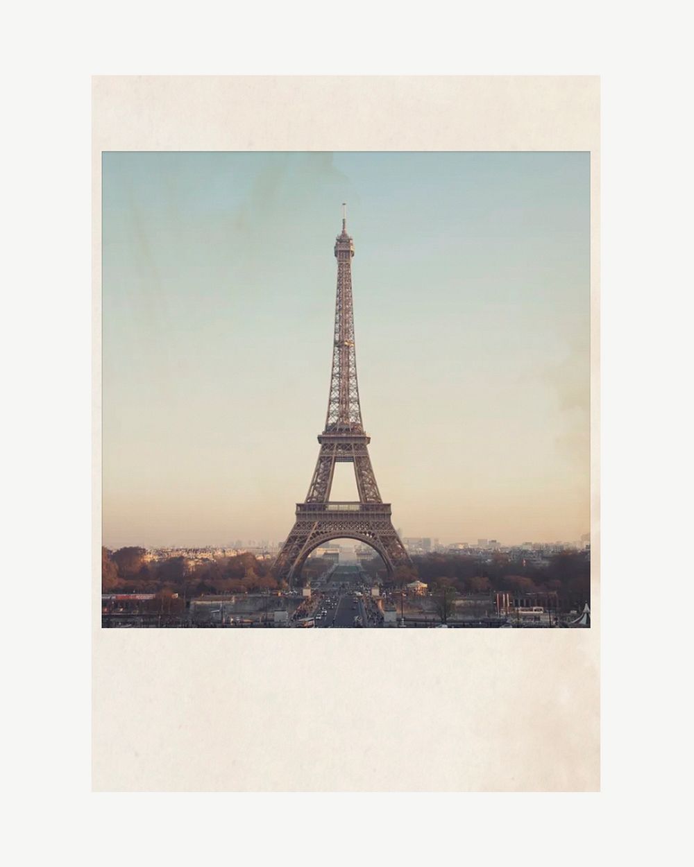 Instant film frame mockup, France travel psd