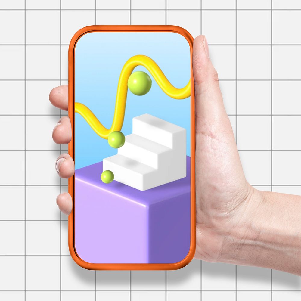 Abstract phone screen in hand