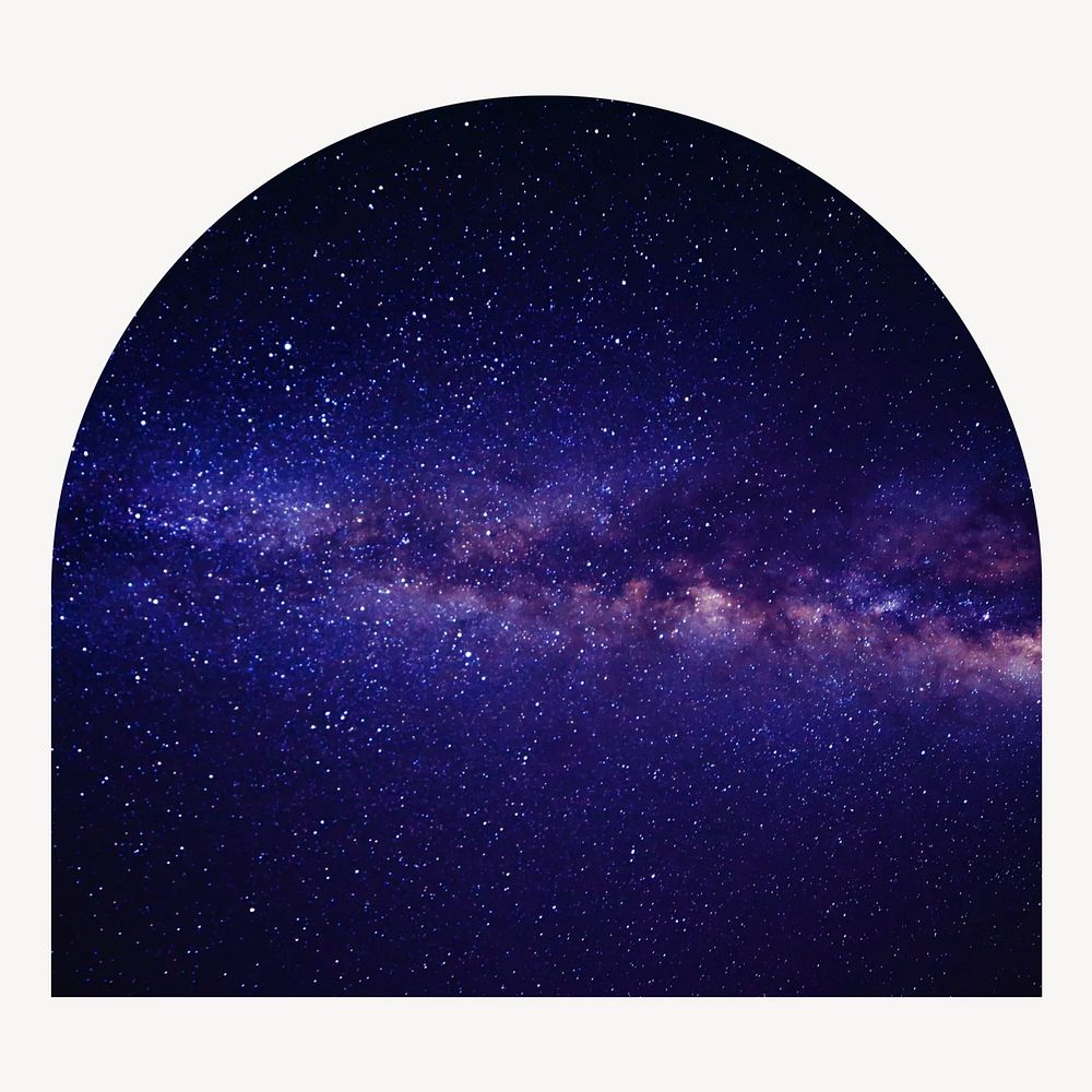 Galaxy sky arch badge shape