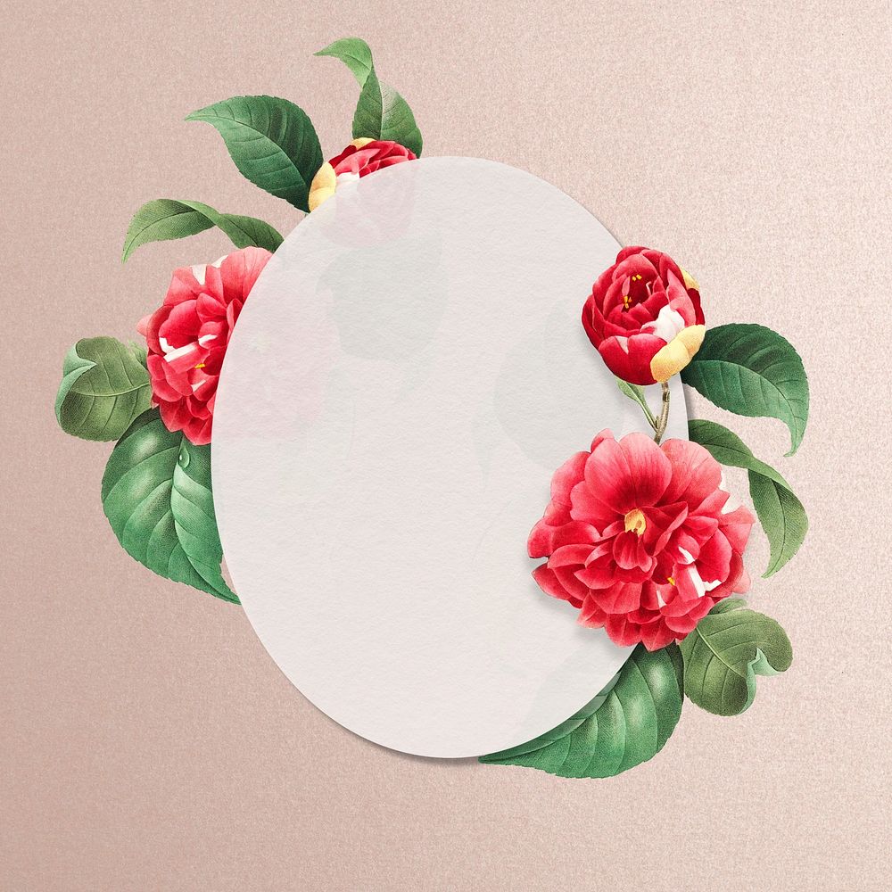 Aesthetic floral oval frame