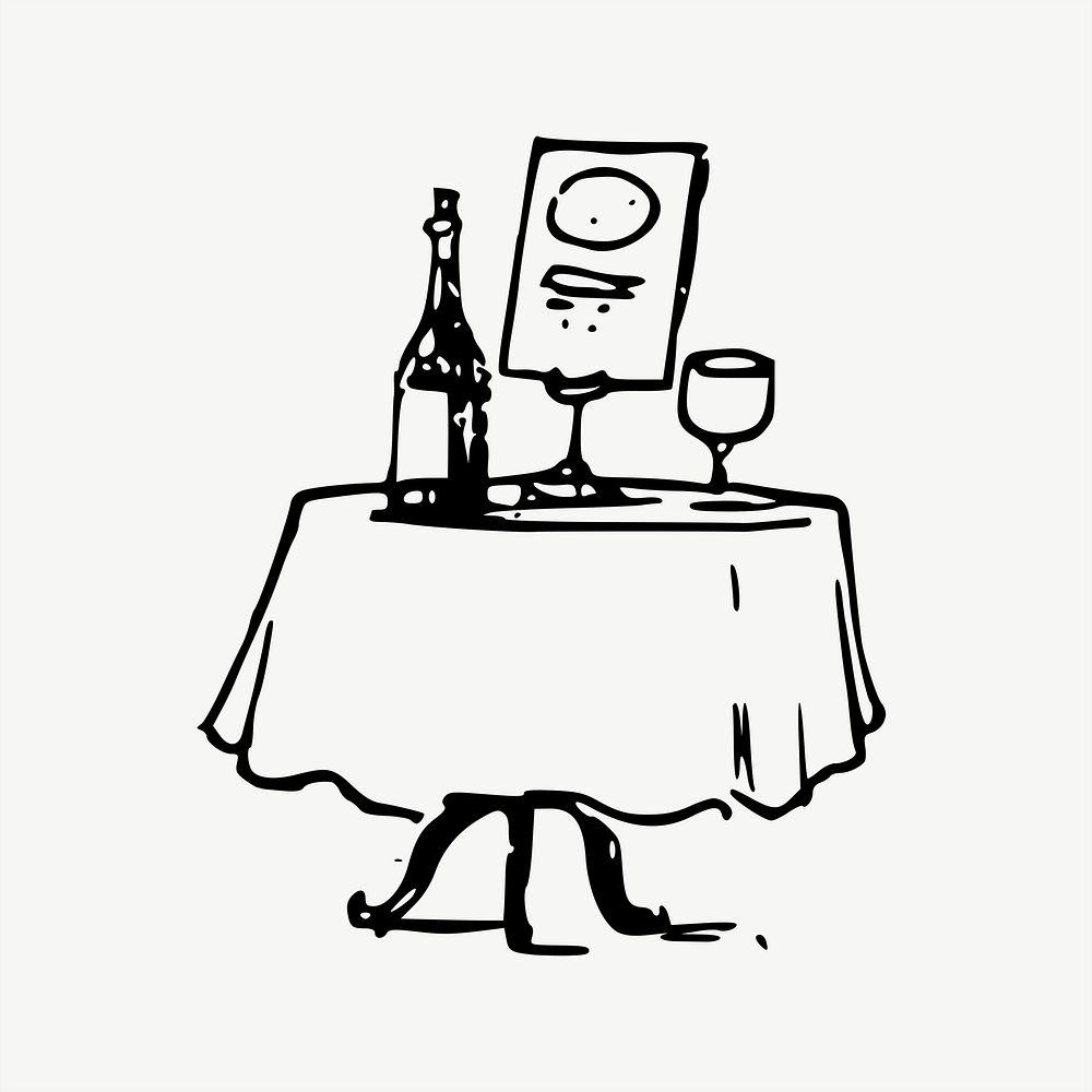 Wine table clip art psd. Free public domain CC0 image.