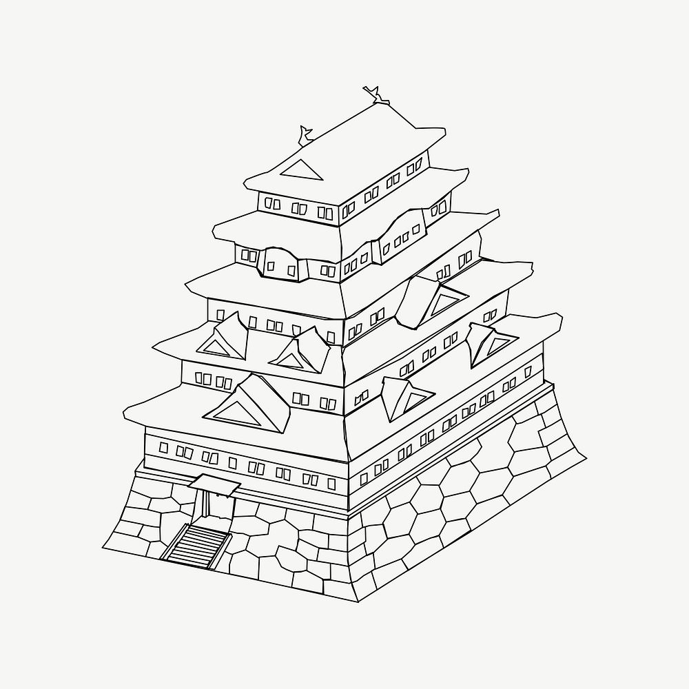 Edo Castle Ruins clip art psd. Free public domain CC0 image.