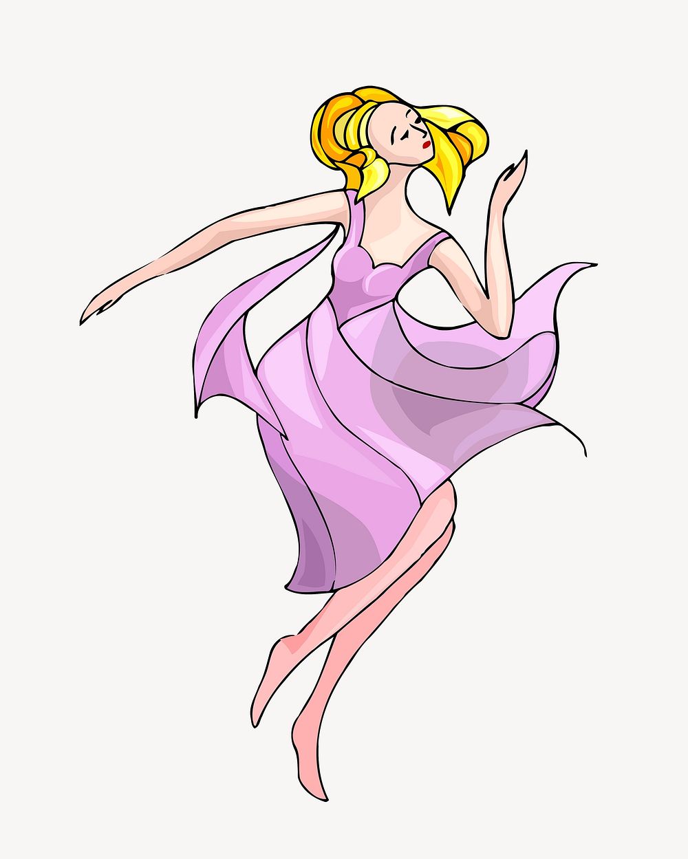 Female dancer clip art vector. Free public domain CC0 image.