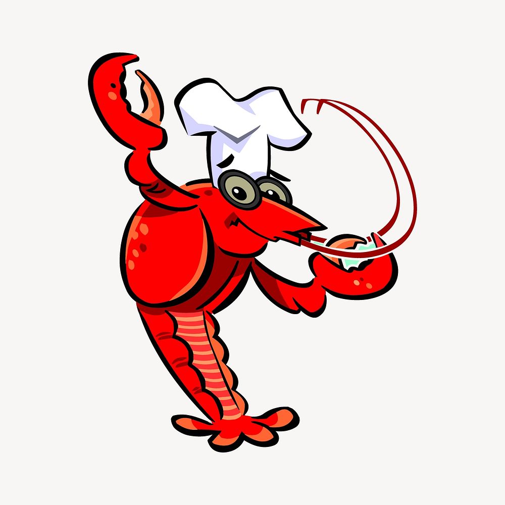 Shrimp chef clip art vector. Free public domain CC0 image.