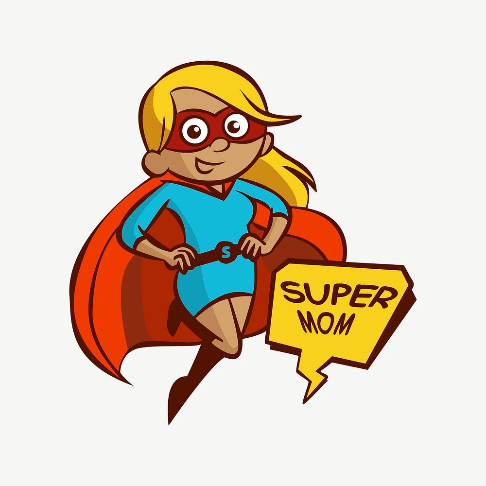 Supermom clip art psd. Free public domain CC0 image.