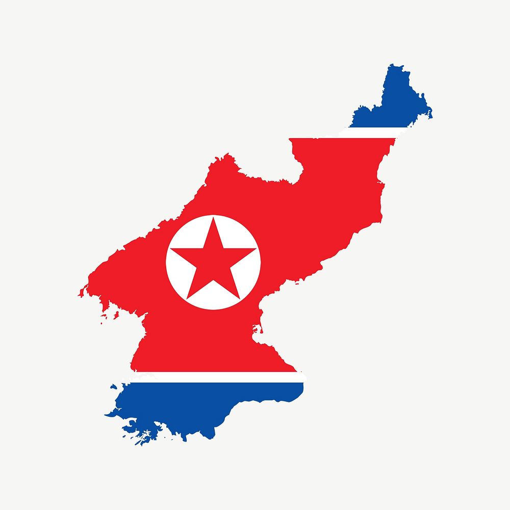 Country flag of North Korea clip art psd. Free public domain CC0 image.