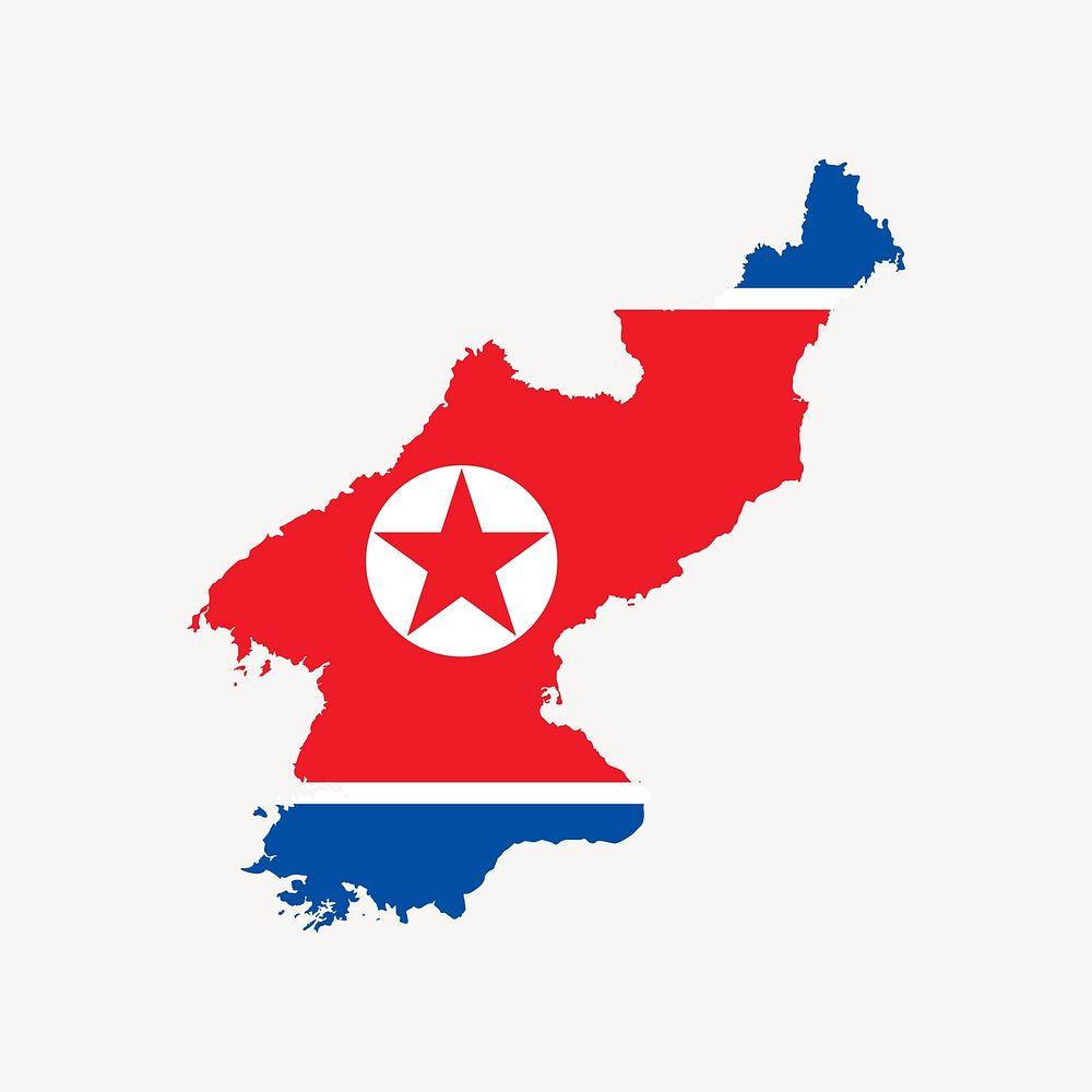 Country flag of North Korea clip  art. Free public domain CC0 image.