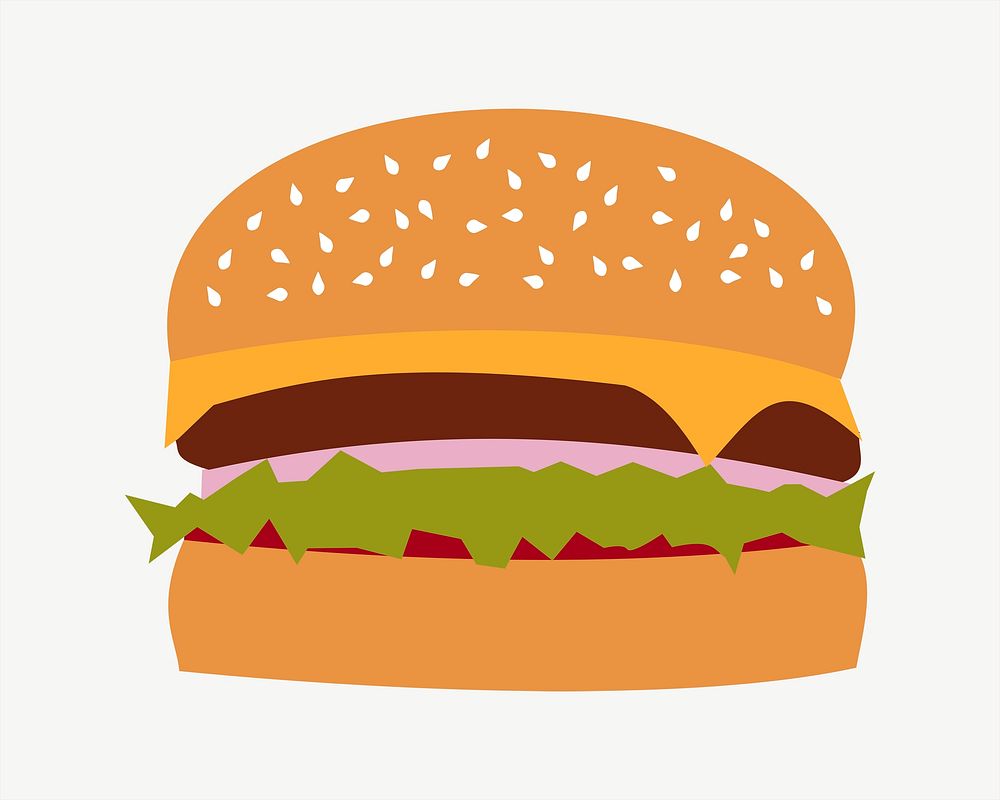 Hamburger clipart psd. Free public domain CC0 image.