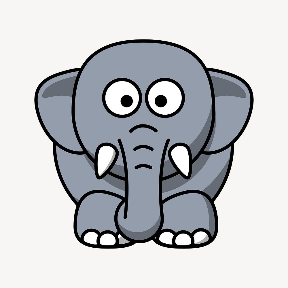 Elephant cartoon clipart vector. Free public domain CC0 image.