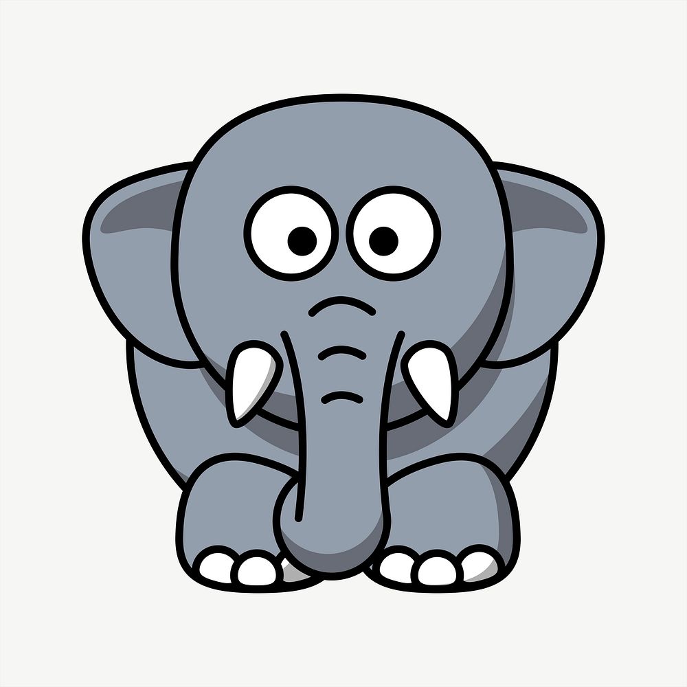 Elephant cartoon clipart psd. Free public domain CC0 image.
