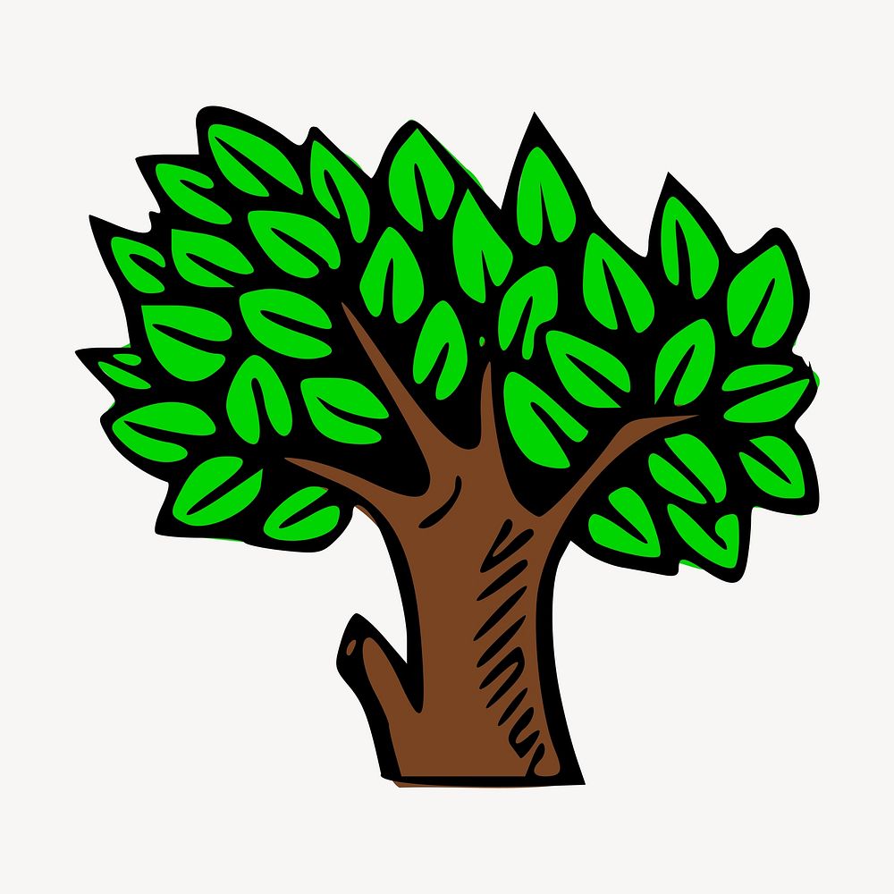 Tree illustration. Free public domain CC0 image.