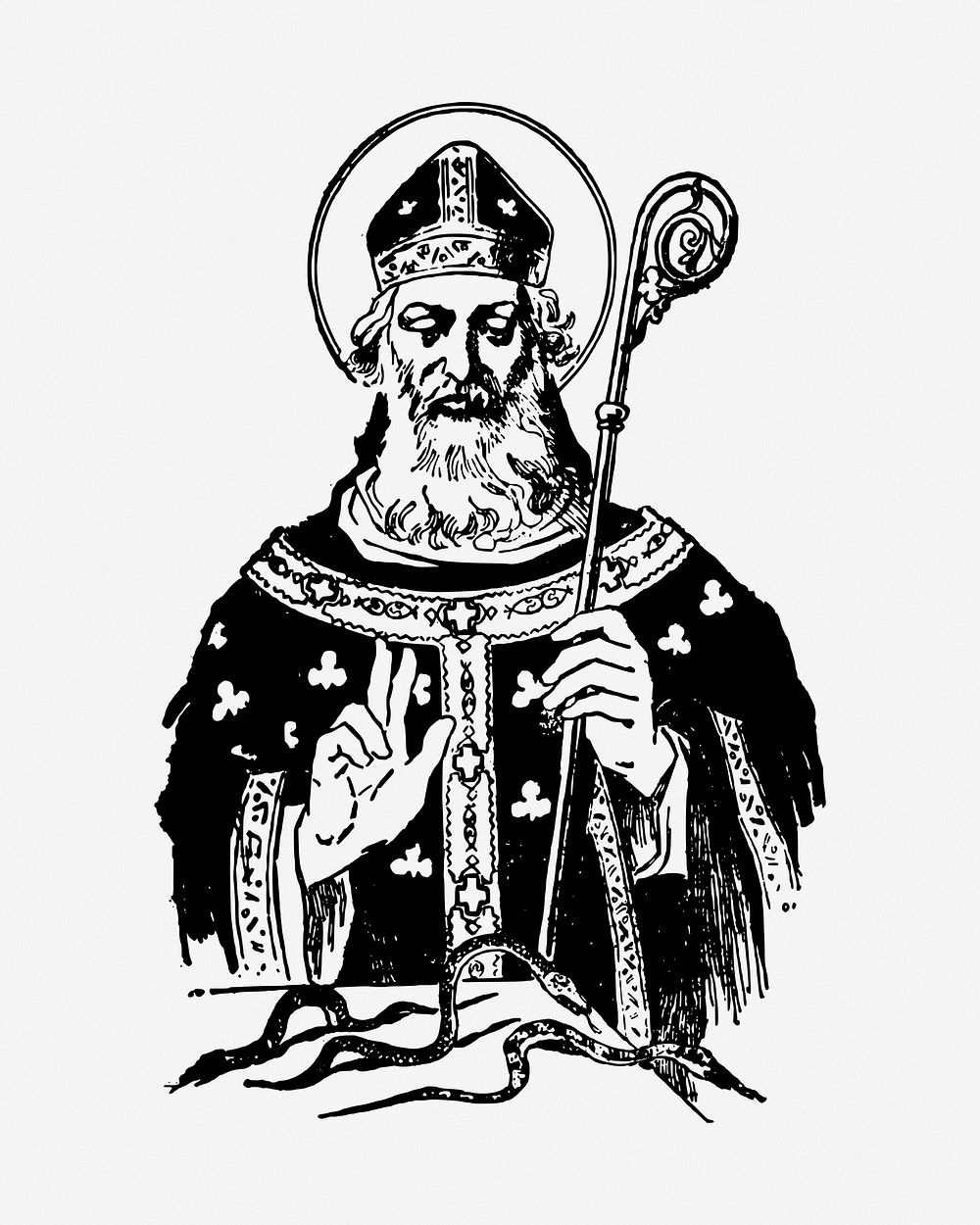 Catholic St Patrick clip art. Free public domain CC0 image.