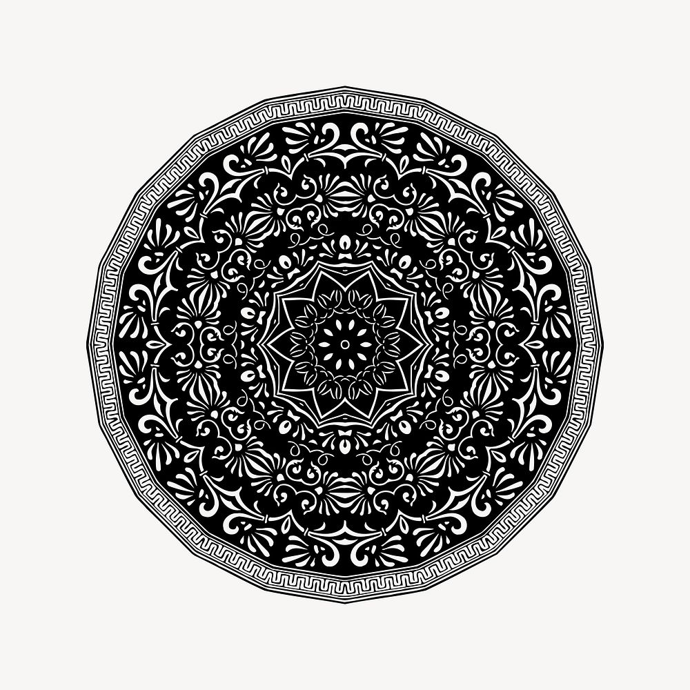 Circular ornament  clip art vector. Free public domain CC0 image.