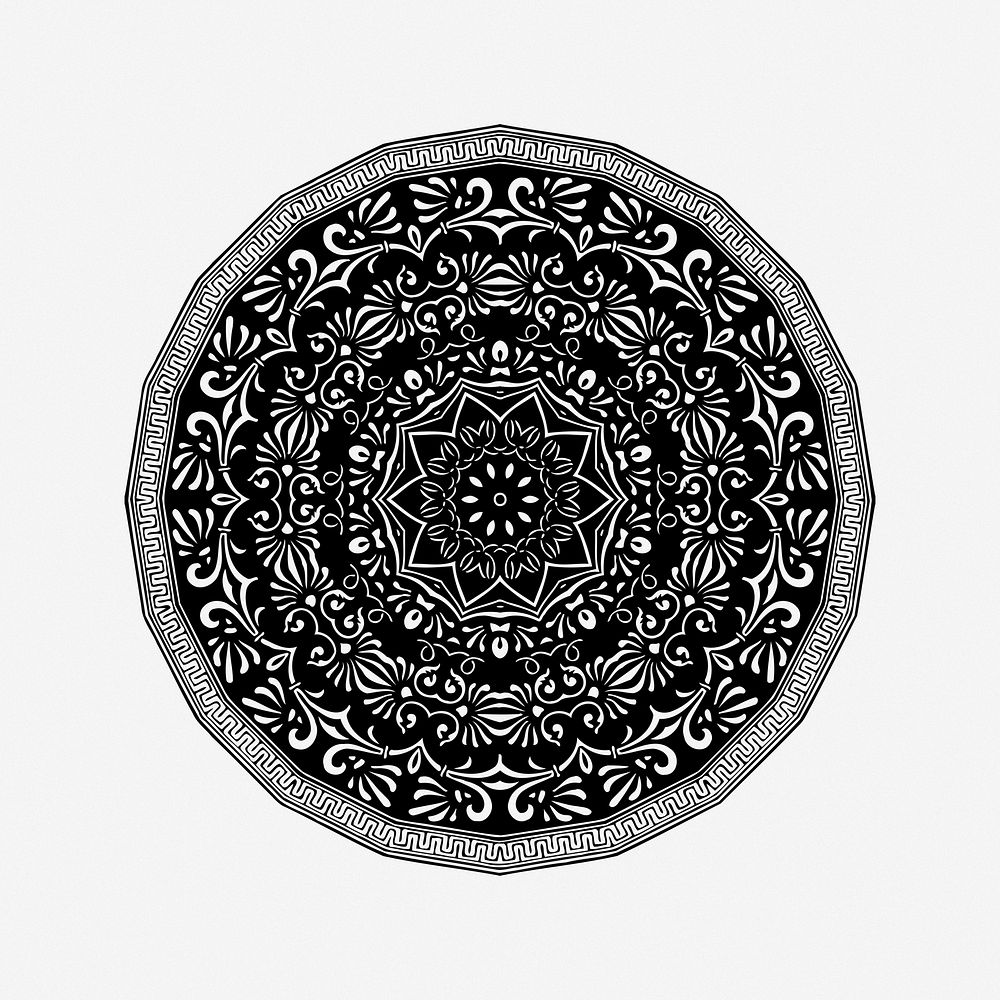 Circular ornament clip art. Free public domain CC0 image.