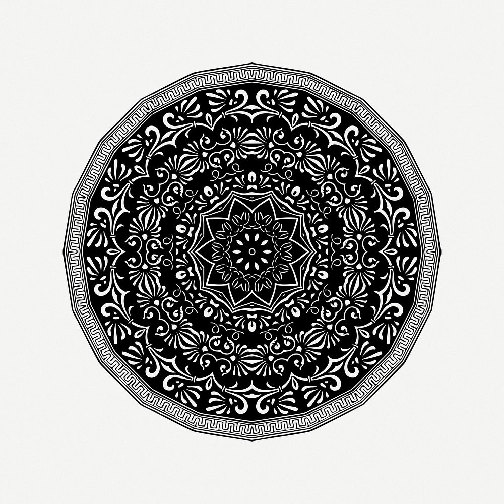 Circular ornament  clip art psd. Free public domain CC0 image.