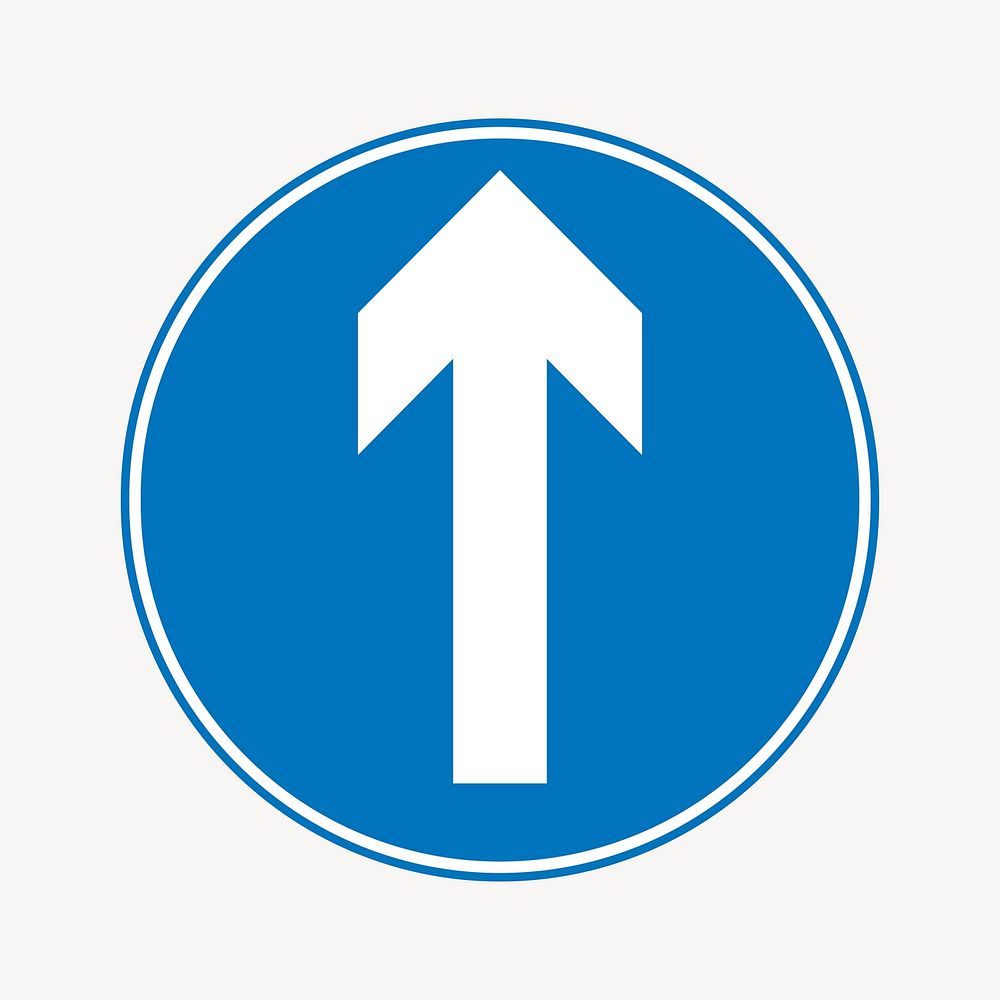 Go straight traffic sign clipart vector. Free public domain CC0 image.