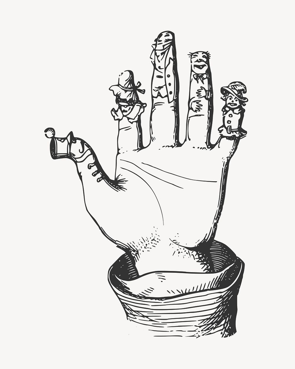Finger puppet clip art vector. Free public domain CC0 image.