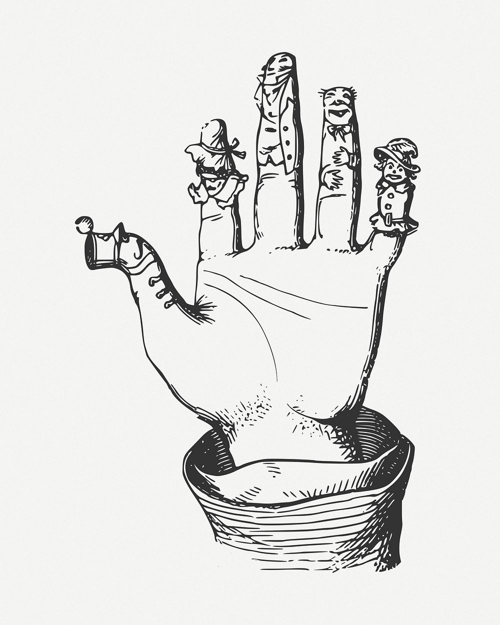 Finger puppet clip art psd. Free public domain CC0 image.