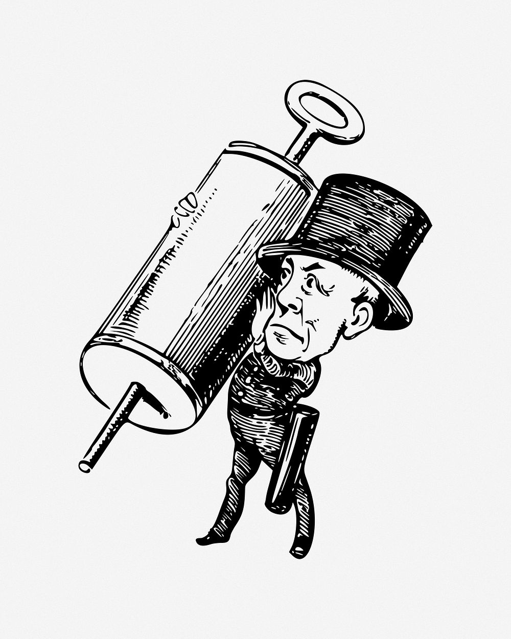 Man with syringe clip art. Free public domain CC0 image.