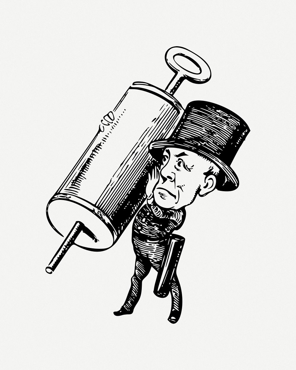 Man with syringe clip art psd. Free public domain CC0 image.