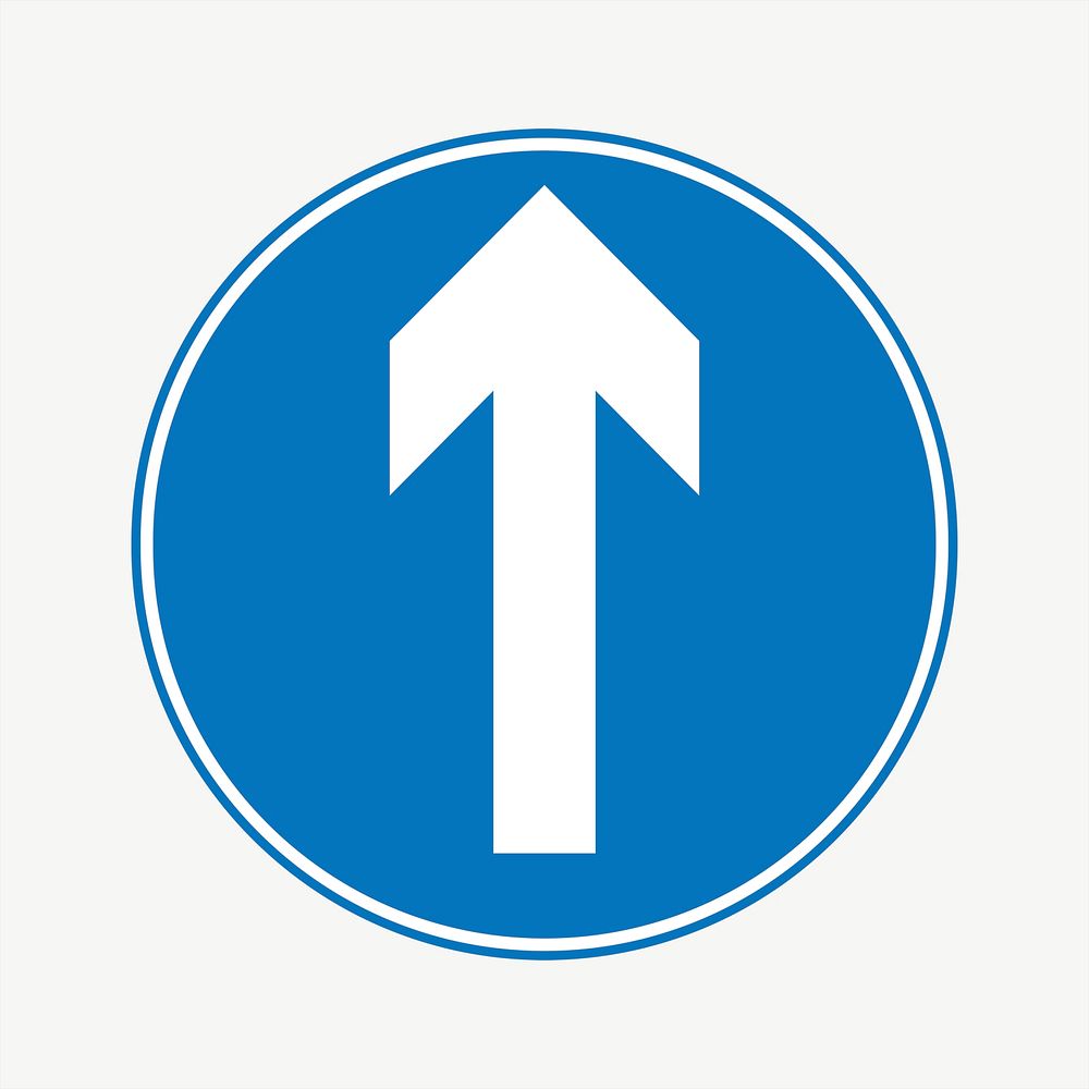 Go straight traffic sign psd. Free public domain CC0 image.