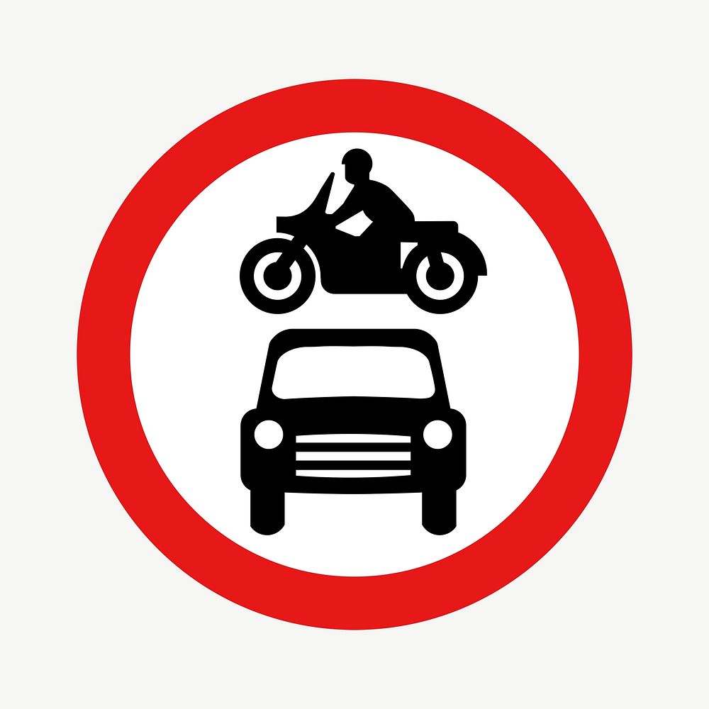  Private vehicles prohibited sign clip art psd. Free public domain CC0 image.