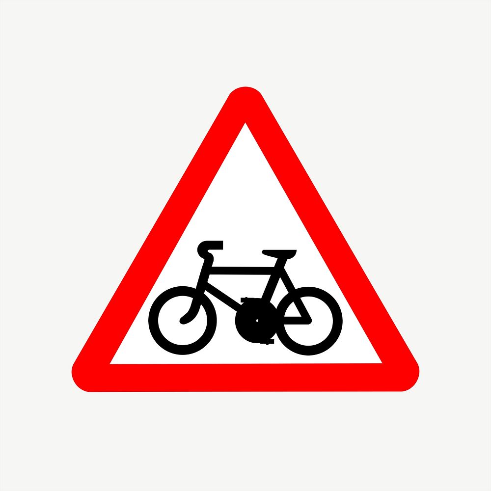 Bicycle traffic sign clip art psd. Free public domain CC0 image.