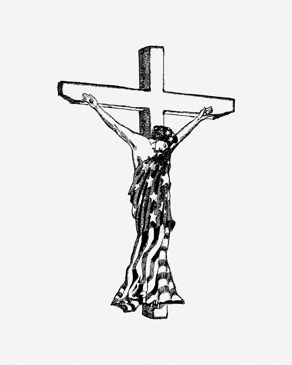 Crucifixion religious clip art. Free public domain CC0 image.