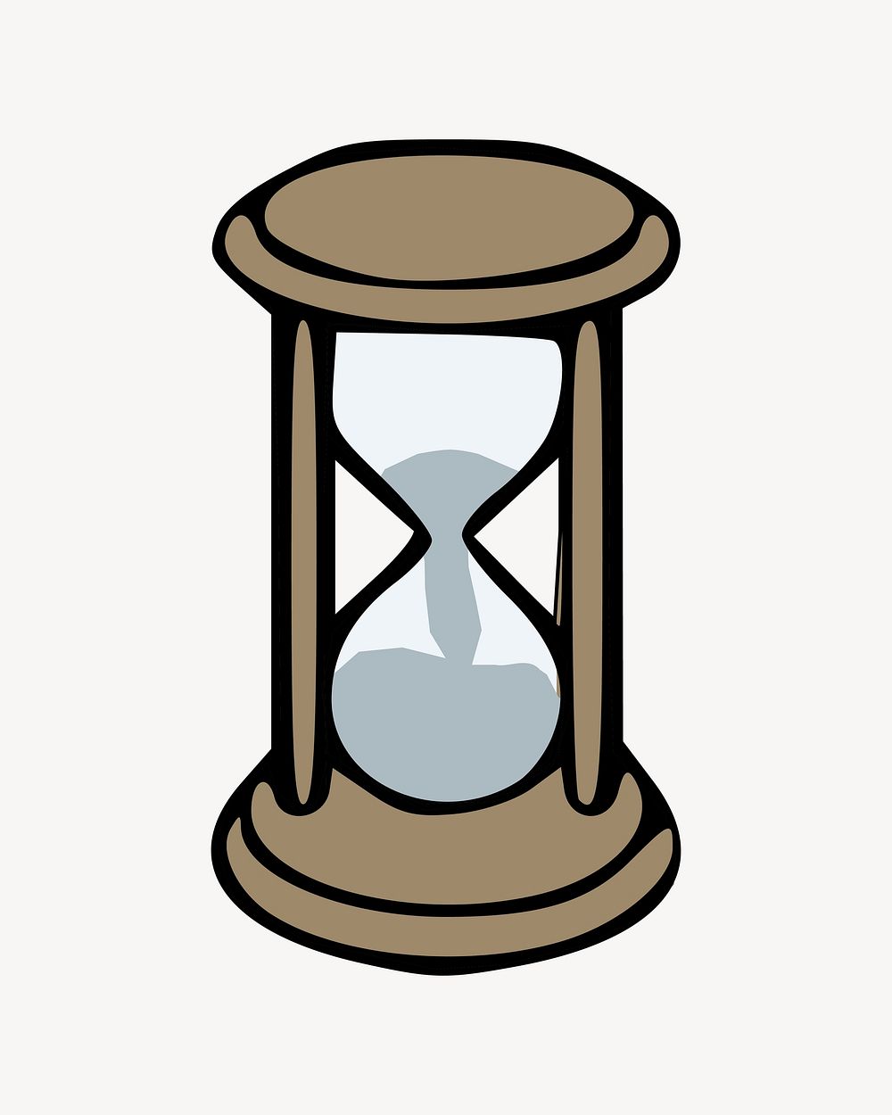Hourglass clip art isolated design. Free public domain CC0 image.