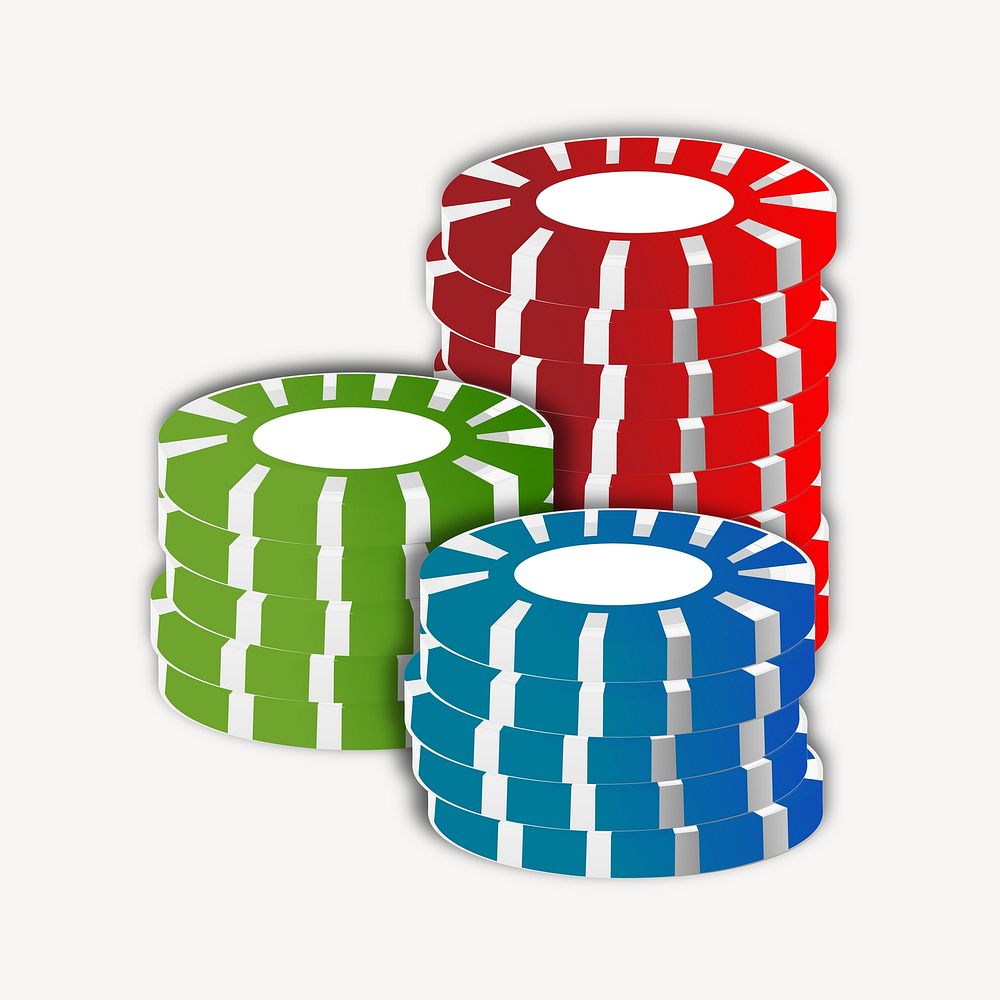 Gambling chip clip art. Free public domain CC0 image.
