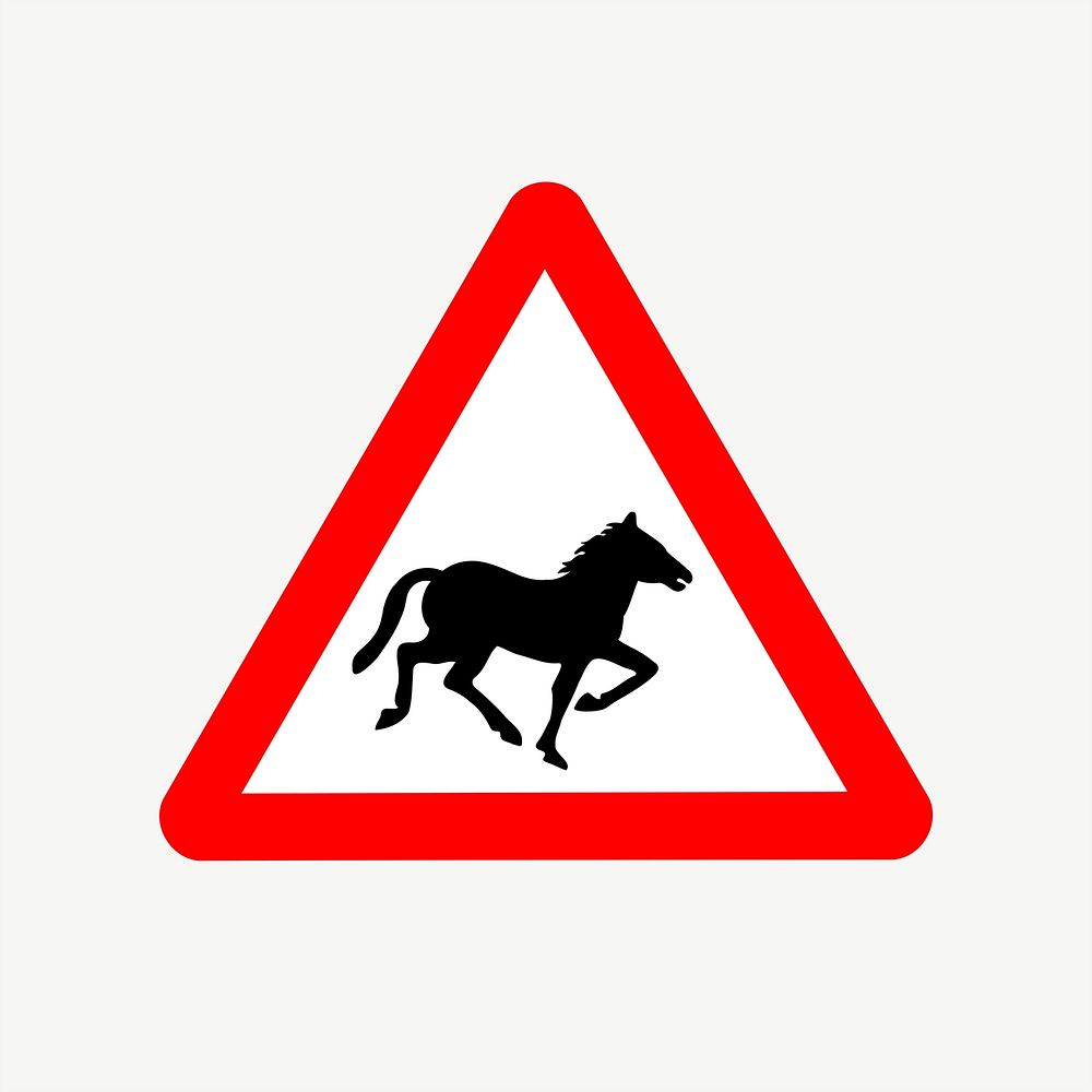 Beware of horse clipart psd. Free public domain CC0 image.