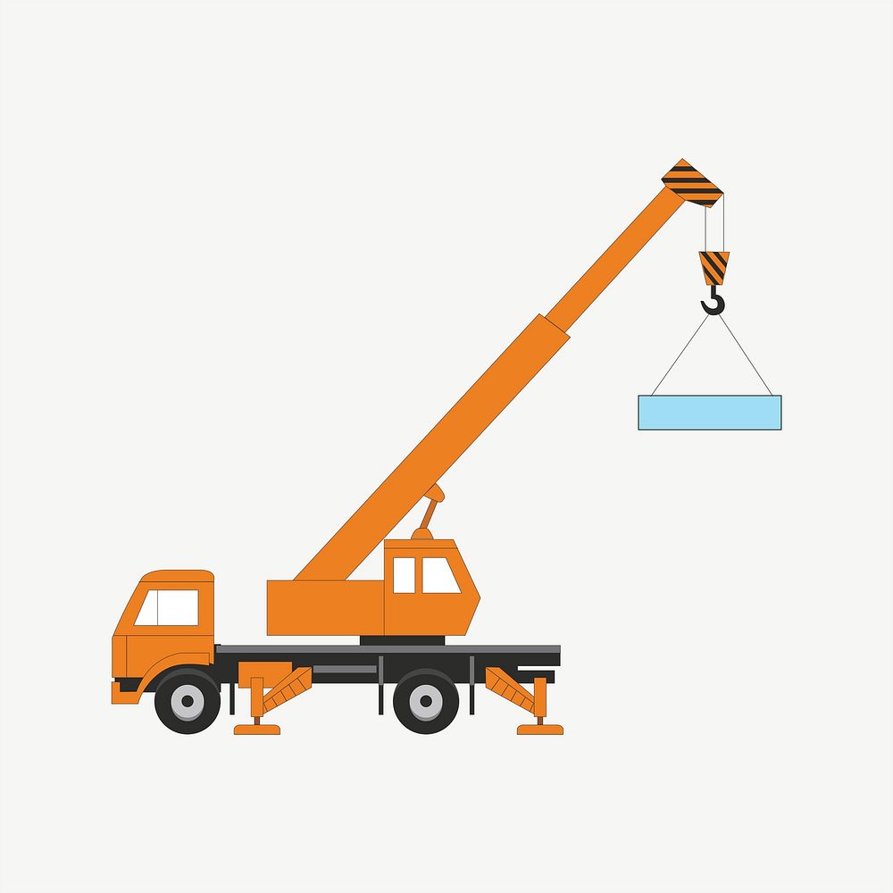 Construction crane clip art psd. Free public domain CC0 image.