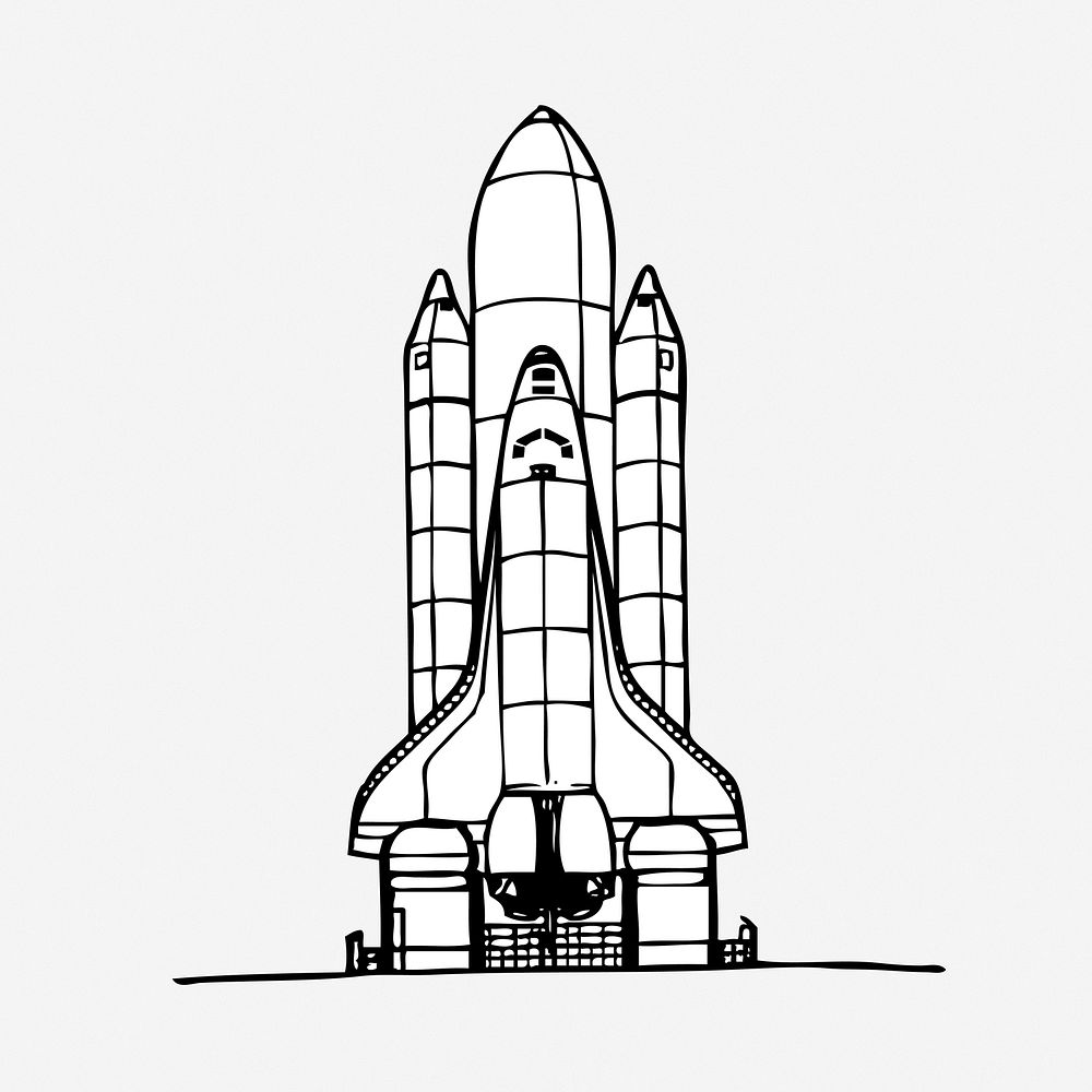 Spacecraft collage element vector. Free public domain CC0 image.