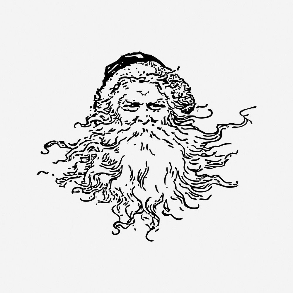 Santa Claus collage element vector. Free public domain CC0 image.