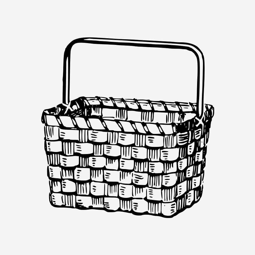 Basket illustration. Free public domain CC0 image.